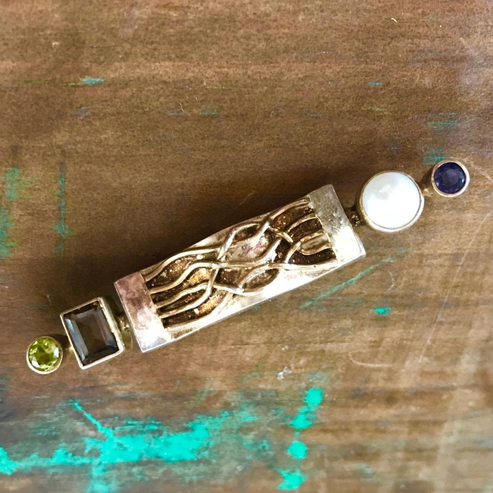 Gemstone Artisan Bar Pin